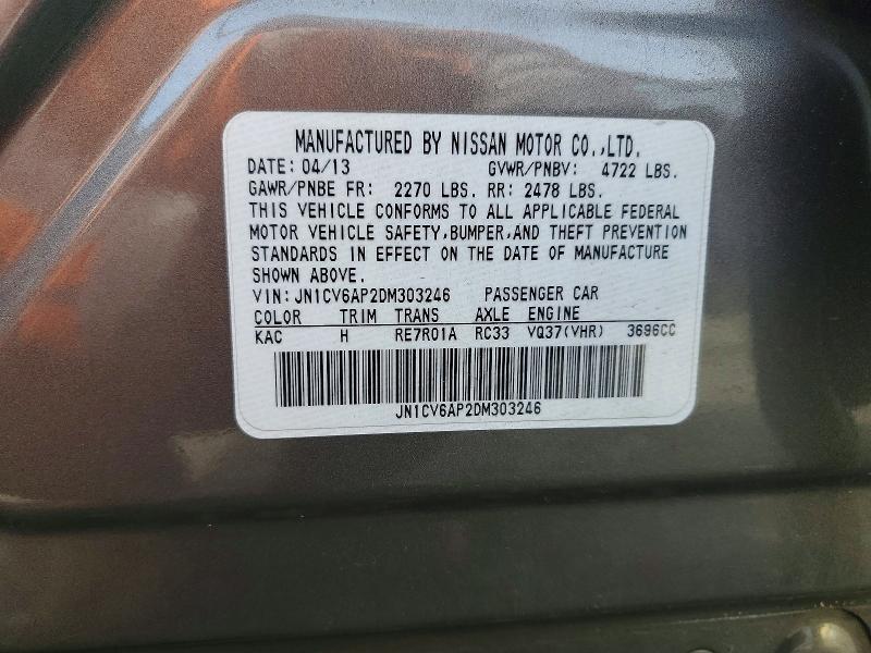 Продажа на аукционе авто 2013 Infiniti G37 Base, vin: JN1CV6AP2DM303246, номер лота: 74923255