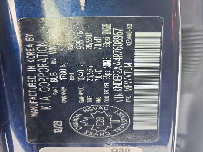 74922385 :رقم المزاد ، KNDEP2AA4R7608967 vin ، 2024 Kia Seltos مزاد بيع