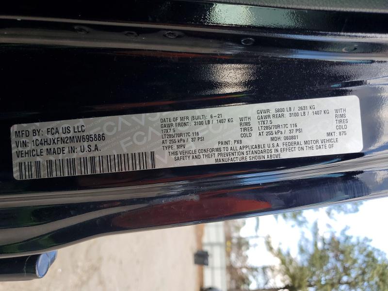 Aukcja sprzedaży 2021 Jeep Wrangler Unlimited, vin: 1C4HJXFN2MW695886, numer aukcji: 97925145
