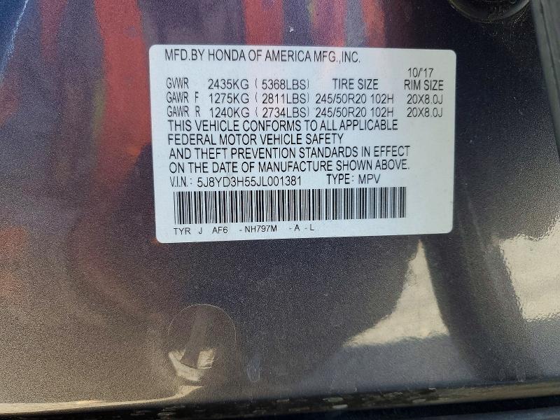Aukcja sprzedaży 2018 Acura Mdx, vin: 5J8YD3H55JL001381, numer aukcji: 99438995