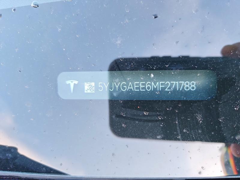 72206615 :رقم المزاد ، 5YJYGAEE6MF271788 vin ، 2021 Tesla Model Y مزاد بيع