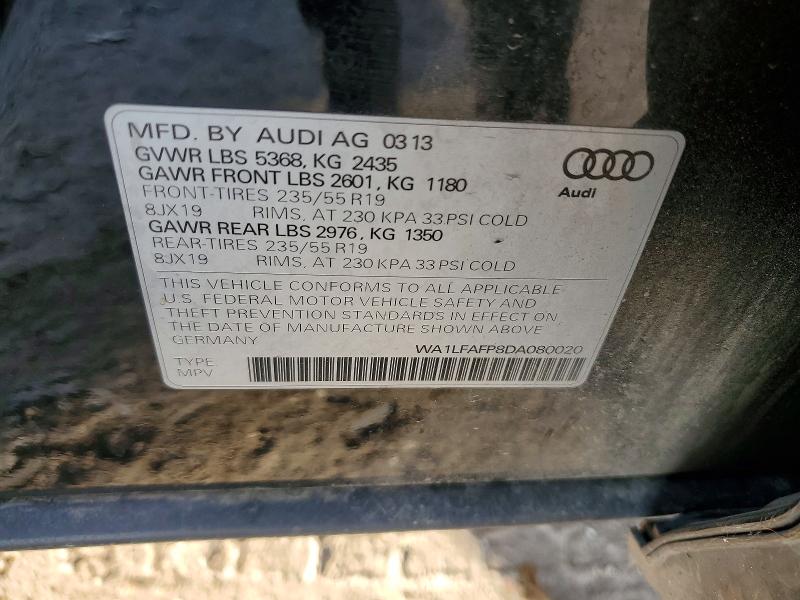 Продажа на аукционе авто 2013 Audi Q5, vin: WA1LFAFP8DA080020, номер лота: 95171355