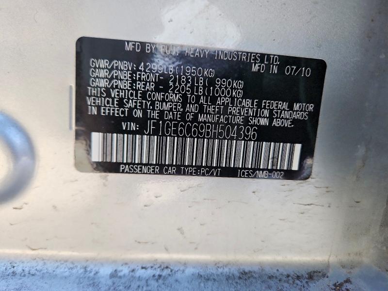 Продажа на аукционе авто 2011 Subaru Impreza 2., vin: JF1GE6C69BH504396, номер лота: 75304305