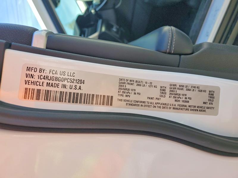 73217295 :رقم المزاد ، 1C4RJGBG0PC521204 vin ، 2023 Jeep Grand Cherokee مزاد بيع