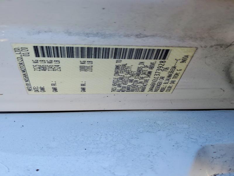 2020 Nissan Maxima მანქანა იყიდება აუქციონზე, vin: 1N4AA6FV2LC373928, აუქციონის ნომერი: 73055965