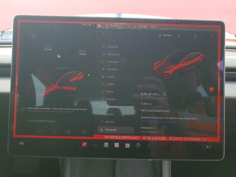 74157215 :رقم المزاد ، 5YJ3E1EA2SF013407 vin ، 2025 Tesla Model 3 مزاد بيع