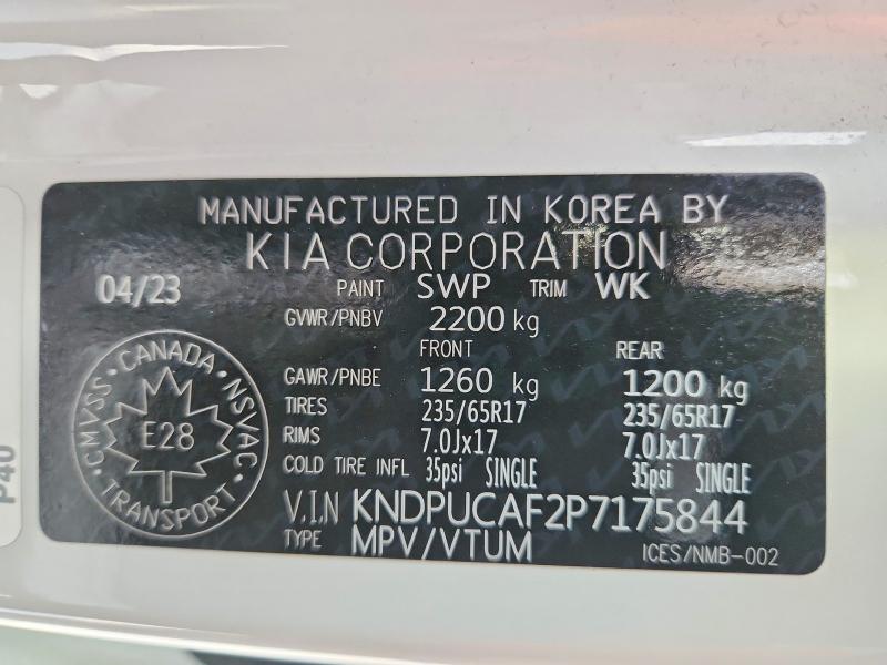 Продажа на аукционе авто 2023 Kia Sportage L, vin: KNDPUCAF2P7175844, номер лота: 72595145