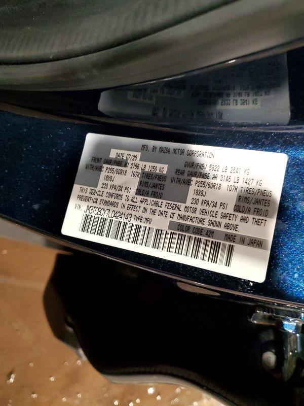 Aukcja sprzedaży 2020 Mazda Cx-9, vin: JM3TCBCY7L0424143, numer aukcji: 74973015