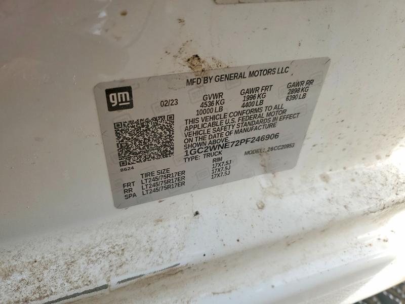 Auction sale of the 2023 Chevrolet Silverado, vin: 1GC2WNE72PF246906, lot number: 72980195