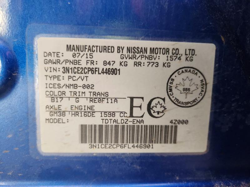 Продажа на аукционе авто 2015 Nissan Versa Note, vin: 3N1CE2CP6FL446901, номер лота: 73240035