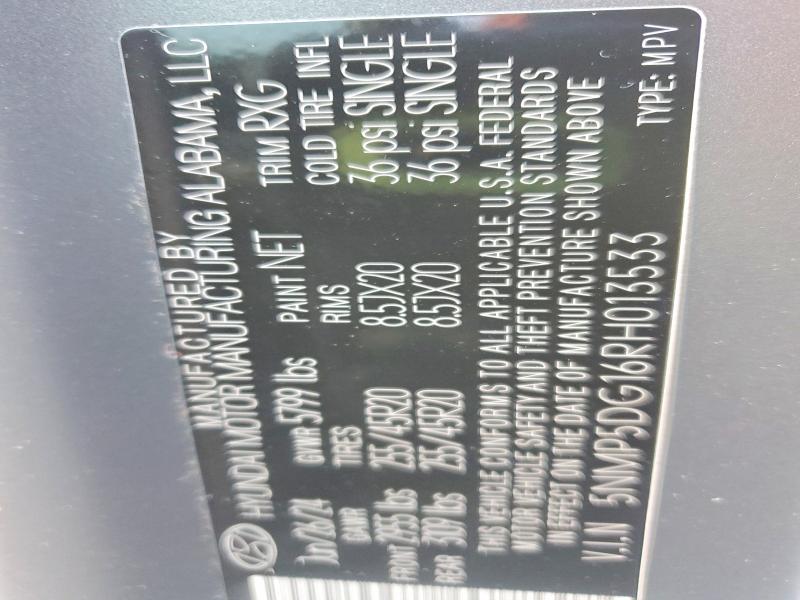 Aukcja sprzedaży 2024 Hyundai Santa Fe, vin: 5NMP5DG16RH013533, numer aukcji: 74791305