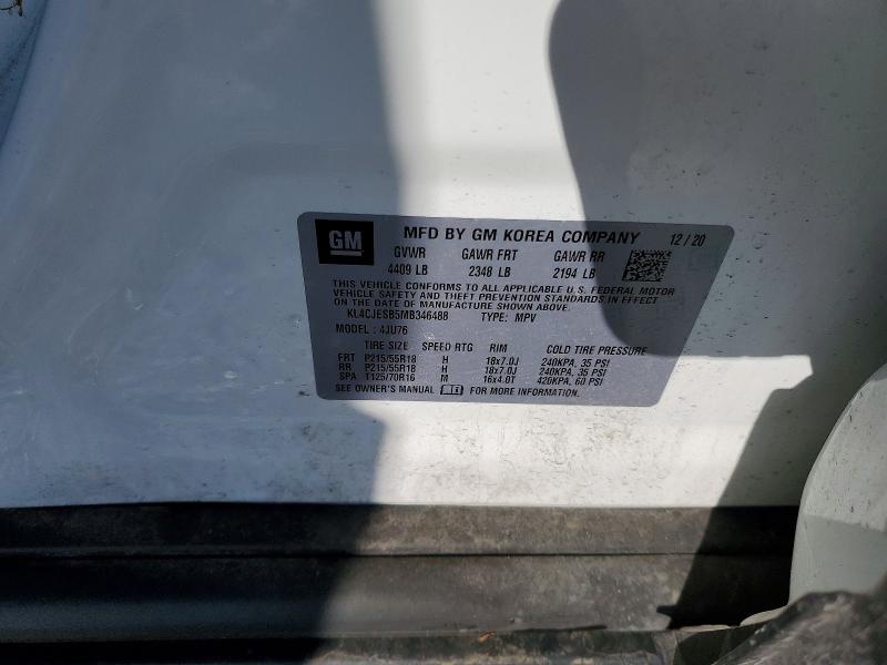 Aukcja sprzedaży 2021 Buick Encore, vin: KL4CJESB5MB346488, numer aukcji: 98012825