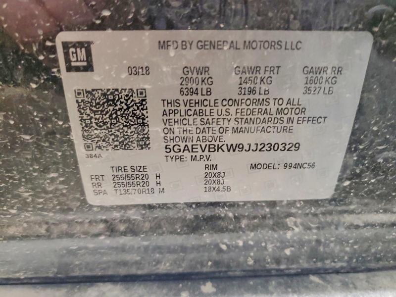 Продаж на аукціоні авто 2018 Buick Enclave, vin: 5GAEVBKW9JJ230329, номер лоту: 74992535