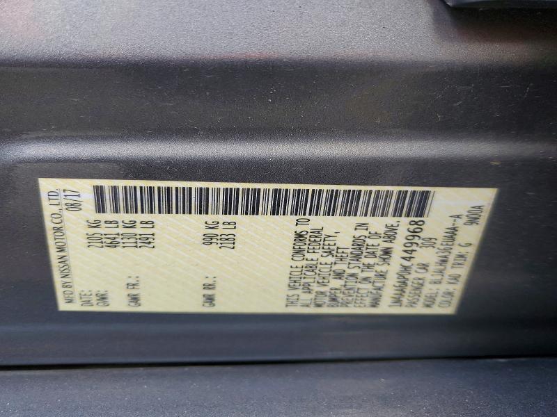 99733255 :رقم المزاد ، 1N4AA6AP0HC449968 vin ، 2017 Nissan Maxima مزاد بيع