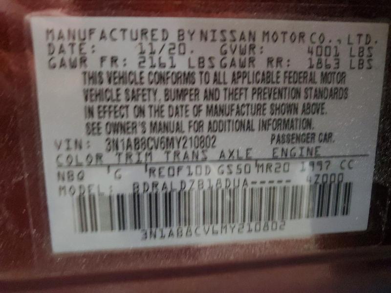 Aukcja sprzedaży 2021 Nissan Sentra, vin: 3N1AB8CV6MY210802, numer aukcji: 75238575