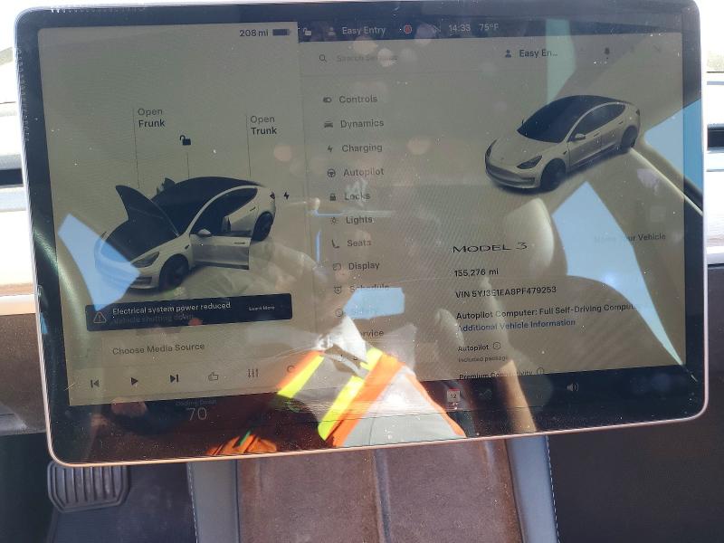 2023 Tesla Model 3 მანქანა იყიდება აუქციონზე, vin: 5YJ3E1EA8PF479253, აუქციონის ნომერი: 72807505