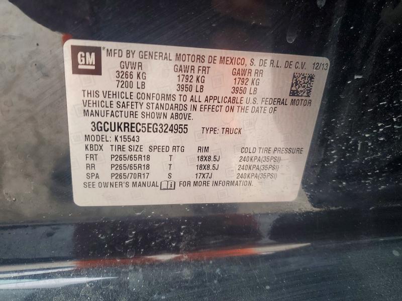 2014 Chevrolet Silverado მანქანა იყიდება აუქციონზე, vin: 3GCUKREC5EG324955, აუქციონის ნომერი: 74460855