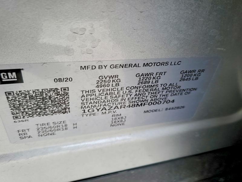 Aukcja sprzedaży 2021 Cadillac Xt4, vin: 1GYAZAR48MF000704, numer aukcji: 75426785