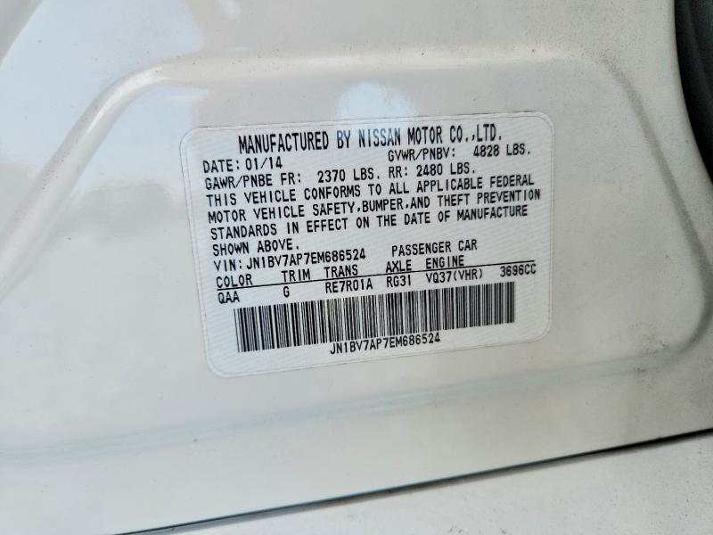 Aukcja sprzedaży 2014 Infiniti Q50, vin: JN1BV7AP7EM686524, numer aukcji: 75169155
