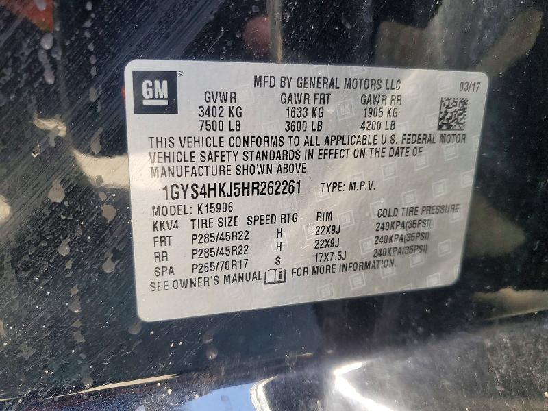 Aukcja sprzedaży 2017 Cadillac Escalade, vin: 1GYS4HKJ5HR262261, numer aukcji: 75235285
