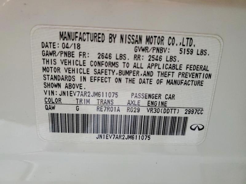 Aukcja sprzedaży 2018 Infiniti Q50 Luxe, vin: JN1EV7AR2JM611075, numer aukcji: 75307575