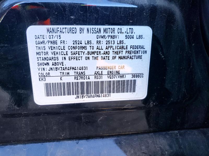Продаж на аукціоні авто 2015 Infiniti Q50, vin: JN1BV7AR4FM414631, номер лоту: 72219375