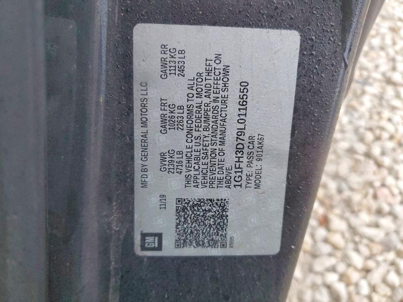 Продаж на аукціоні авто 2020 Chevrolet Camaro Ss, vin: 1G1FH3D79L0116550, номер лоту: 74387105