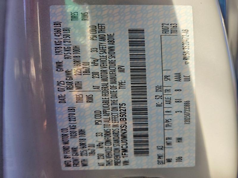 Продажа на аукционе авто 2025 Ford Escape, vin: 1FMCU0MNXSUB50275, номер лота: 98963675