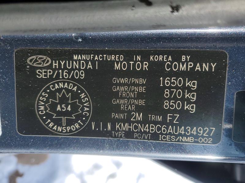 Aukcja sprzedaży 2010 Hyundai Accent, vin: KMHCN4BC6AU434927, numer aukcji: 99292755