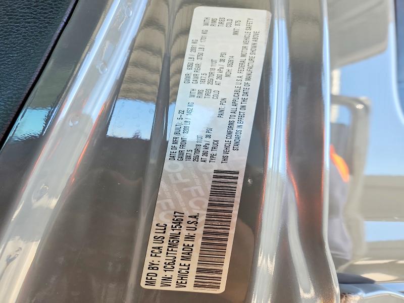 75156135 :رقم المزاد ، 1C6JJTFM5NL154617 vin ، 2022 Jeep Gladiator مزاد بيع