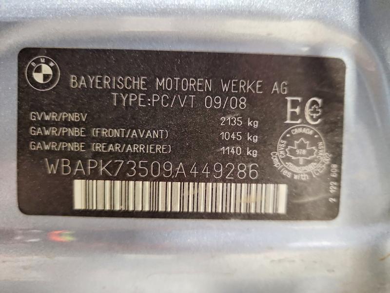 75541545 :رقم المزاد ، WBAPK73509A449286 vin ، 2009 Bmw 328 مزاد بيع