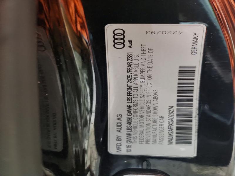 72188445 :رقم المزاد ، WAUM2AFRXGA026274 vin ، 2016 Audi A5 مزاد بيع