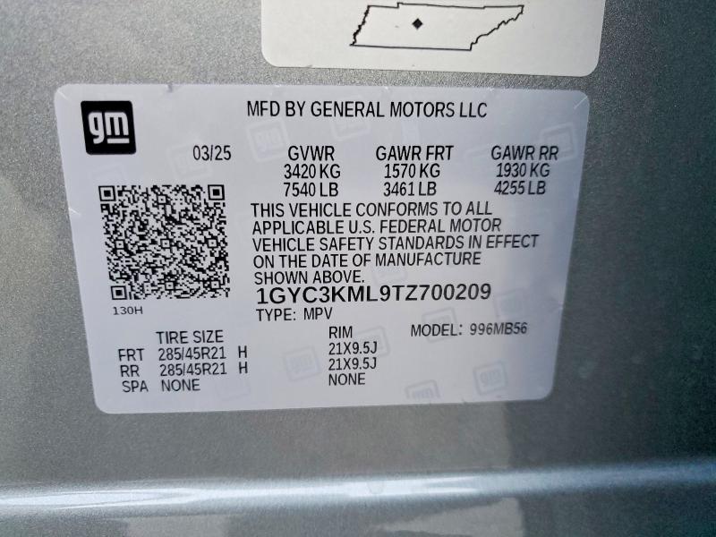 74456925 :رقم المزاد ، 1GYC3KML9TZ700209 vin ، 2026 Cadillac Vistiq مزاد بيع