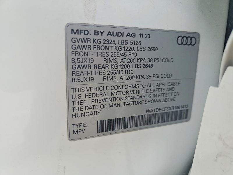 Aukcja sprzedaży 2024 Audi Q3, vin: WA1DECF3XR1061413, numer aukcji: 99717925