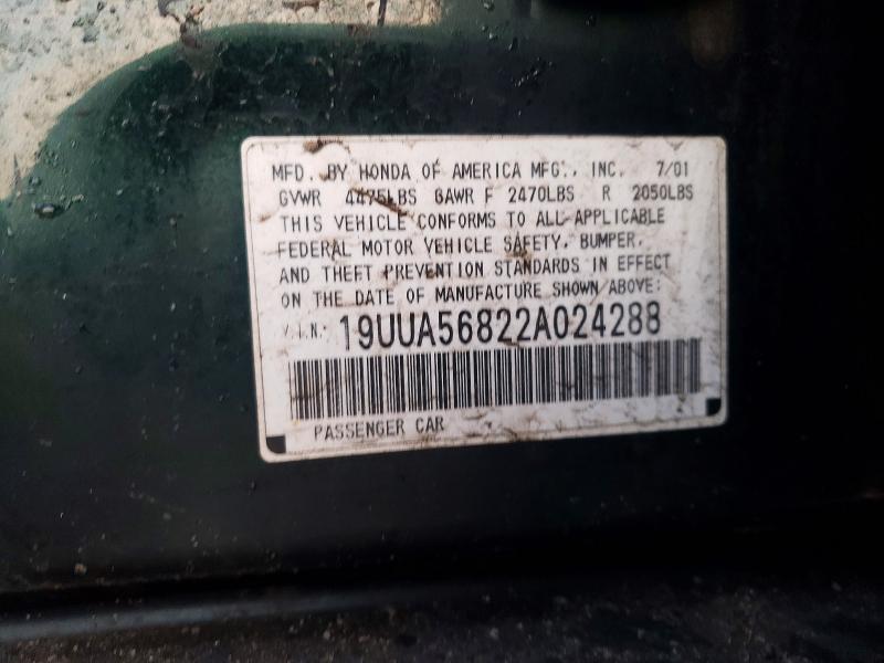 97927495 :رقم المزاد ، 19UUA56822A024288 vin ، 2002 Acura 3.2tl مزاد بيع