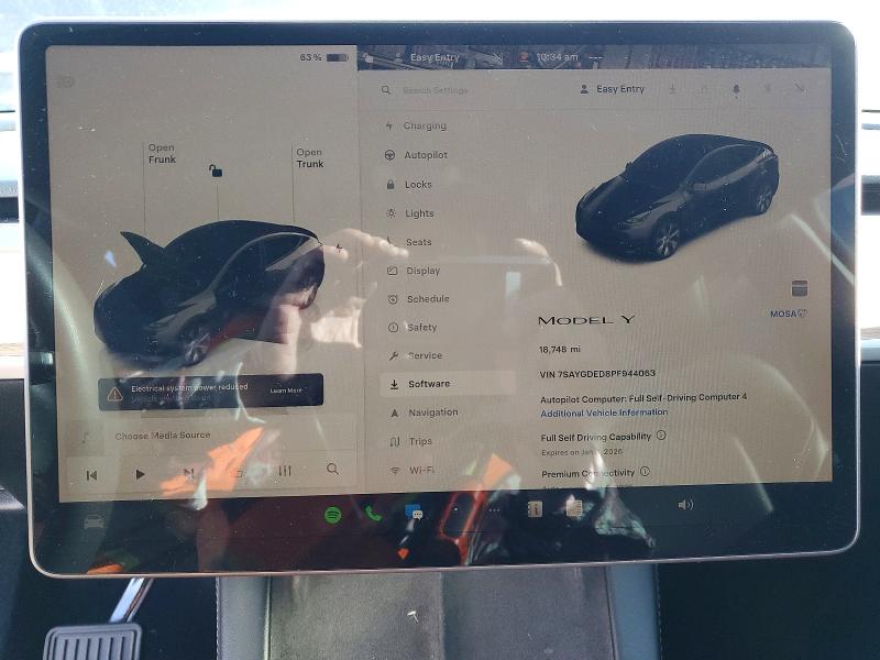 Aukcja sprzedaży 2023 Tesla Model Y, vin: 7SAYGDED8PF944063, numer aukcji: 98603395