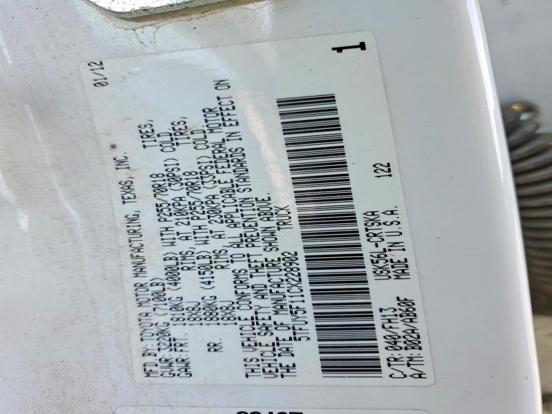 Продаж на аукціоні авто 2012 Toyota Tundra, vin: 5TFUY5F11CX228902, номер лоту: 75275835