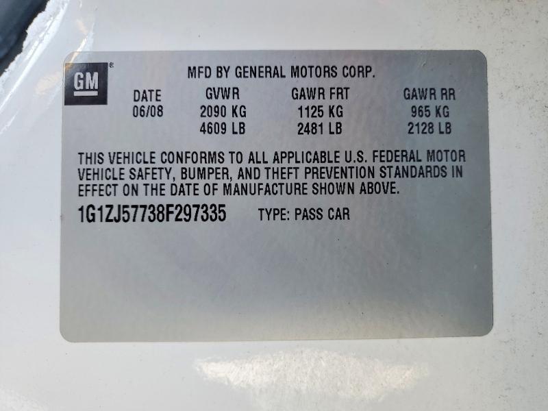 Продаж на аукціоні авто 2008 Chevrolet Malibu 2lt, vin: 1G1ZJ57738F297335, номер лоту: 73633925