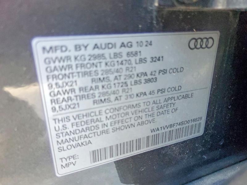 Aukcja sprzedaży 2025 Audi Q7, vin: WA1VVBF74SD016828, numer aukcji: 74658485