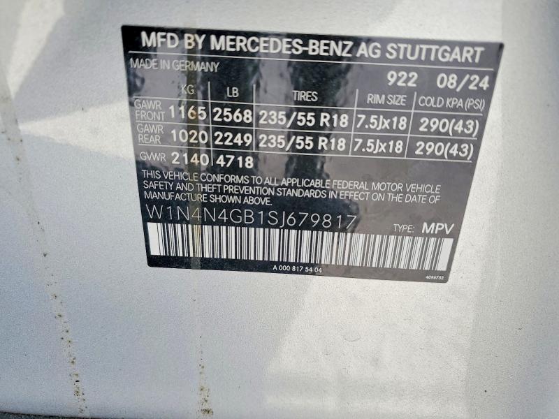 Продажа на аукционе авто 2025 Mercedes-benz Gla, vin: W1N4N4GB1SJ679817, номер лота: 98372555