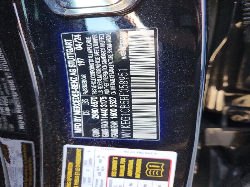 72988385 :رقم المزاد ، W1KEG1CB5RF058951 vin ، 2024 Mercedes-benz Eqe Sedan مزاد بيع