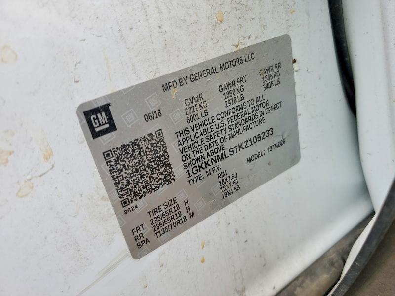 Продажа на аукционе авто 2019 Gmc Acadia, vin: 1GKKNMLS7KZ105233, номер лота: 74393345