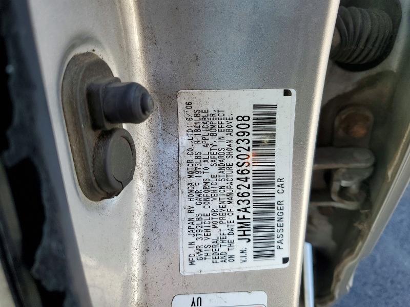 Продажа на аукционе авто 2006 Honda Civic Hybr, vin: JHMFA36246S023908, номер лота: 73861255