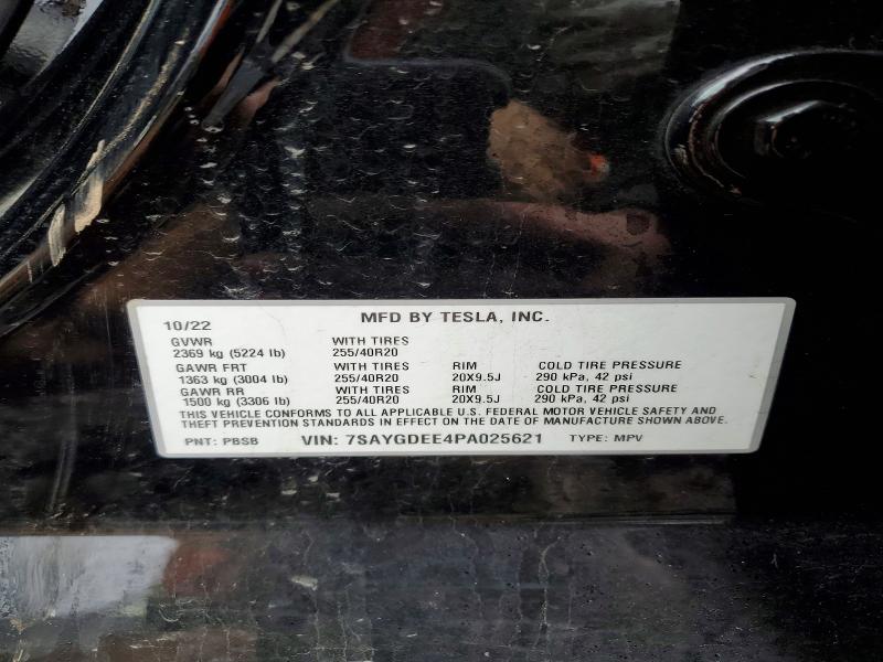 2023 Tesla Model Y მანქანა იყიდება აუქციონზე, vin: 7SAYGDEE4PA025621, აუქციონის ნომერი: 99648575