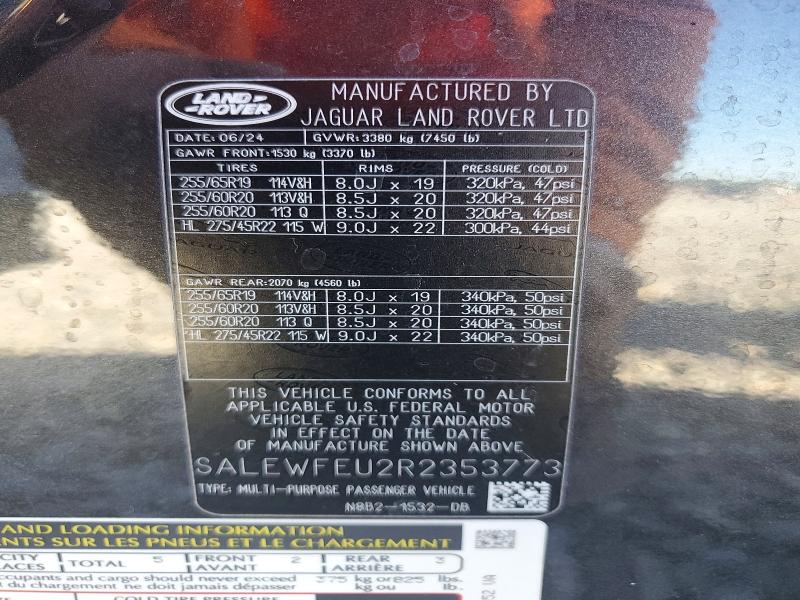 Продаж на аукціоні авто 2024 Land Rover Defender, vin: SALEWFEU2R2353773, номер лоту: 98405455