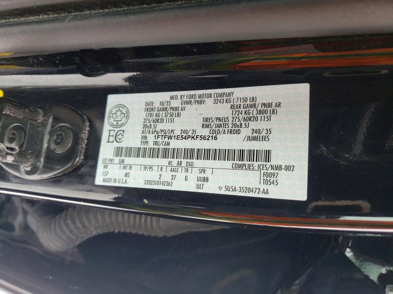 74114765 :رقم المزاد ، 1FTFW1E54PKF56216 vin ، 2023 Ford F150 مزاد بيع