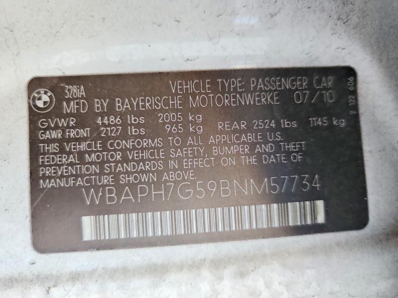Продажа на аукционе авто 2011 Bmw 328, vin: WBAPH7G59BNM57734, номер лота: 98239645
