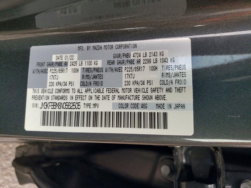 Продаж на аукціоні авто 2022 Mazda Cx-5, vin: JM3KFBBM8N0562505, номер лоту: 99787795