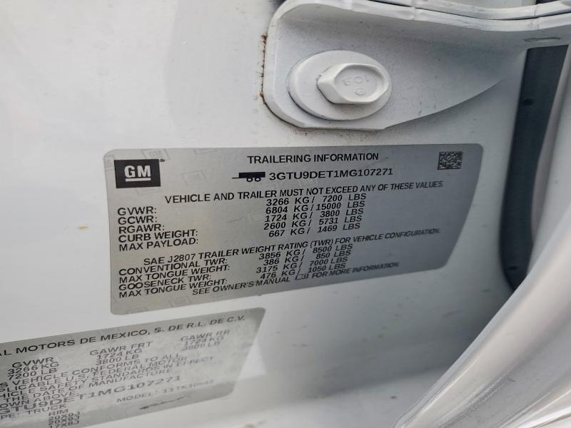 98787495 :رقم المزاد ، 3GTU9DET1MG107271 vin ، 2021 Gmc Siera 1500 Crw Sl مزاد بيع