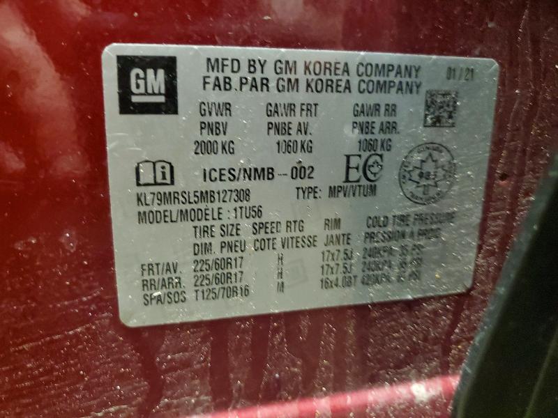 Продажа на аукционе авто 2021 Chevrolet Trailblaze, vin: KL79MRSL5MB127308, номер лота: 73432215